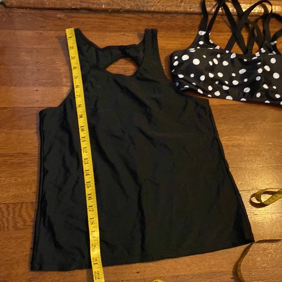 NWOT Yonique SM Black & White Polka Dot 3 Piece Tankini - Picture 12 of 16